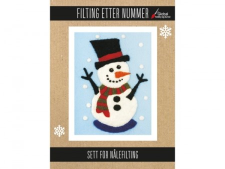 Filting etter nummer - Snømann 15x20cm