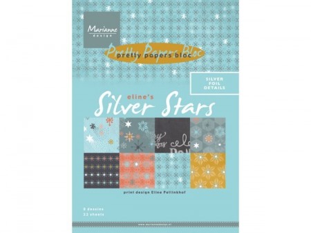 Marianne Design – Papirblokk A5 – Eline’s Silver Star