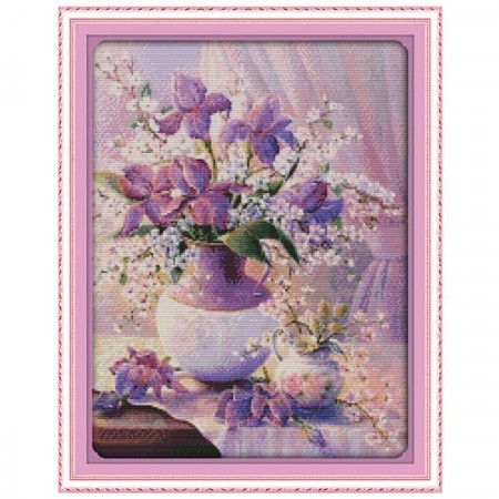 Korssting pakke - Lilla vase 36x46cm (Påtegnet)