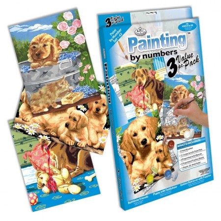 Mal etter nummer - Hunde Tema Pakke - 3 i 1