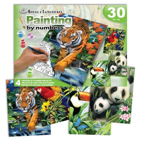 Mal etter nummer - Jungle Tema Pakke - 4 i 1