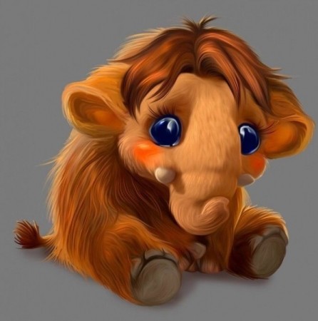 Diamond painting - Baby Mamut 30x30 cm