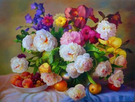 Diamond painting - Smukke blomster 40x50 cm
