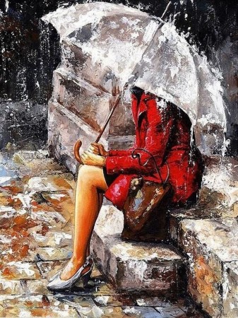 Paint by numbers - Kvinne med paraply 40x50cm