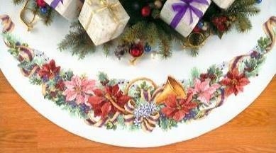 Juletreteppe - Korsssting pakke - Diameter 90cm