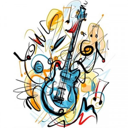 Paint by numbers - Abstrakt gitar 40x50cm