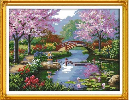 Korssting pakke - Vakker park 56x45cm