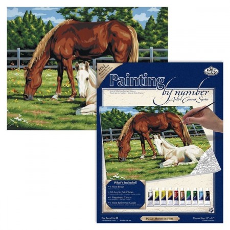 Paint By Numbers - Horses in field
