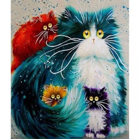 Paint by numbers - Funny cats 40x50cm