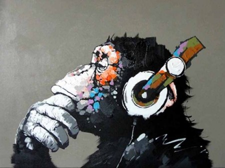 Paint by numbers - Monkey with Headphones 40x50cm