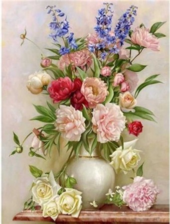 Paint By Numbers - Blomster i vase 40x50cm