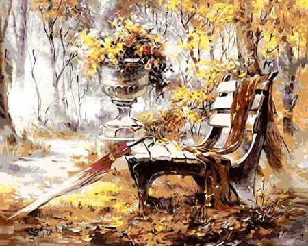 Paint by numbers - Benk i parken 40x50cm