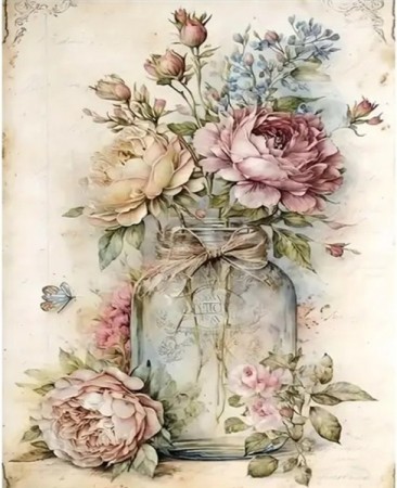 Paint by numbers - Vintage blomster 40x50cm