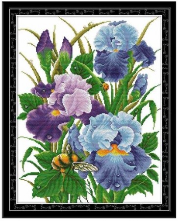 Korssting pakke - Iris (2) 42x52cm