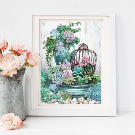 Diamond painting - Floral pitcure 40x50 cm