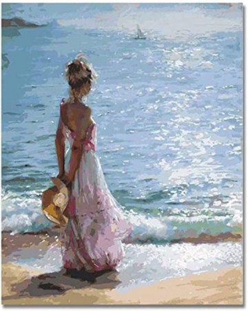 Paint By Numbers - Kvinne ved havet 40x50cm