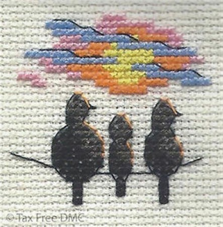 Mini korssting - Sunset Birds