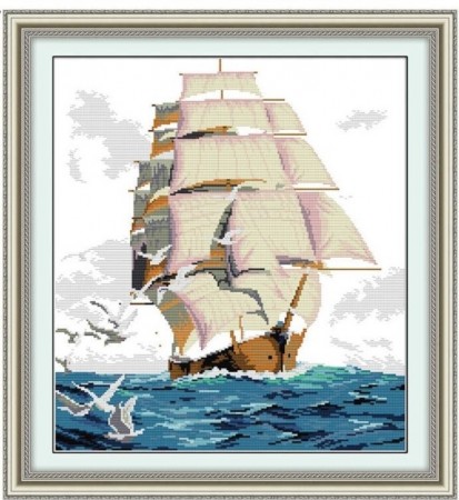 Korssting pakke - Seiling 43x47cm