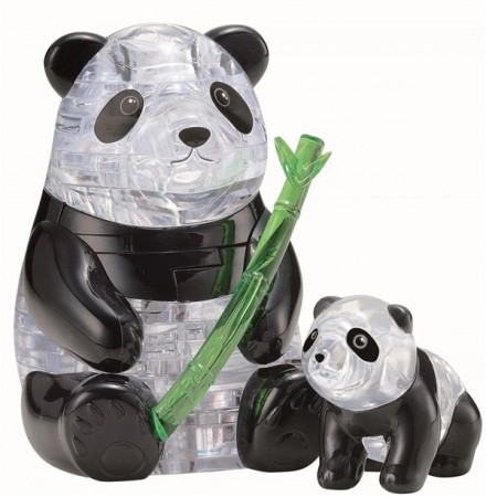 3D puslespill - Panda med unge