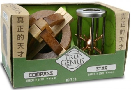 Hjernetrim sett med 2 store tankenøtter - Compass & Star