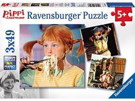 Ravensburger puslespill - Pippi Langstrømpe 3x49