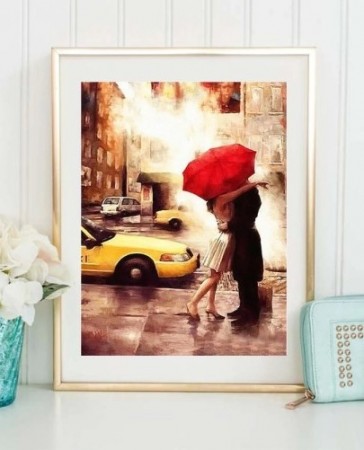 Diamond painting - Red Umbrella 40x50 cm
