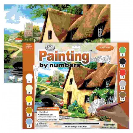 Paint By Numbers - Hytte ved elva
