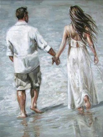 Paint by numbers- Couple on a walk 40x50cm