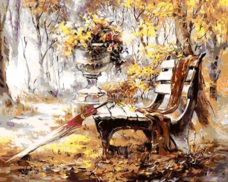Paint by numbers - Benk i parken 40x50cm