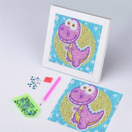 Diamond painting - Cute Dino 15x15xcm