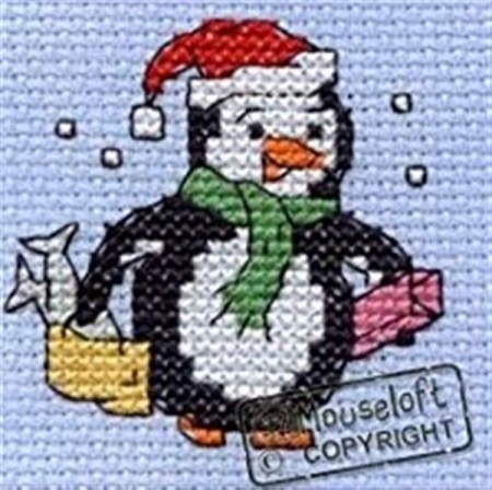 Mini korssting - Christmas Shopping Pinguin