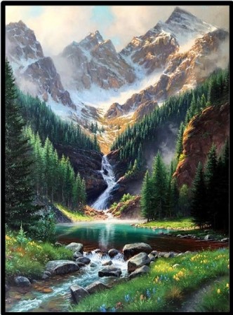 Diamond painting - Sommer i fjellet 40x50 cm