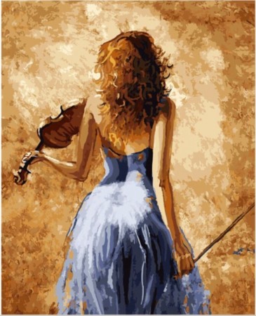 Paint by numbers - Pike med fiolin 40x50cm