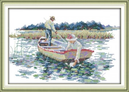 Korssting pakke - Pick the lotus 34x25cm