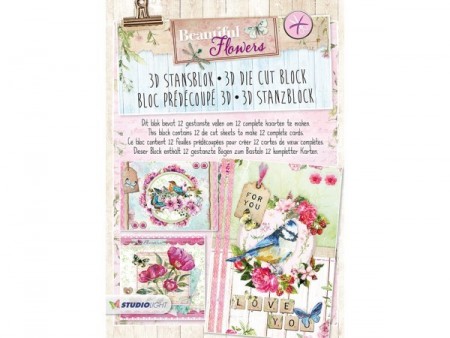 Studiolight 3D Die Cut Block – Beautiful Flowers