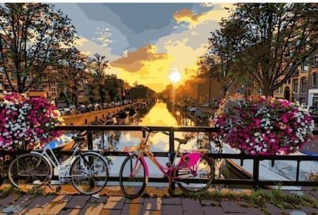 Paint By Numbers - Sykler i Amsterdam 40x50cm