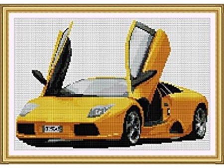 Korssting pakke - Lamborghini 38x28cm