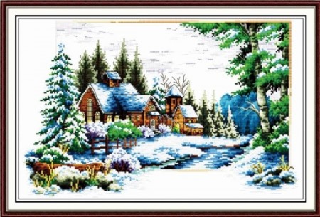 Korssting pakke - Delight in winter 50x33cm