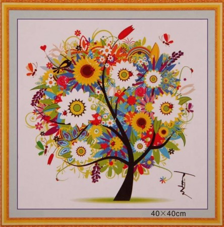 Korssting pakke - Four Season - Sommer 40x40cm (Påtegnet)