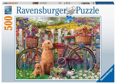 Ravensburger puslespill -  Søt hund i hagen 500