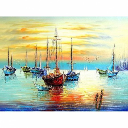 Paint by numbers - Fiskebåter 40x50cm