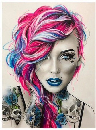 Diamond painting - Kul kvinne 40x50 cm