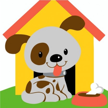 Paint By Numbers - Funny Animals - Hund og hundehus 20x20cm