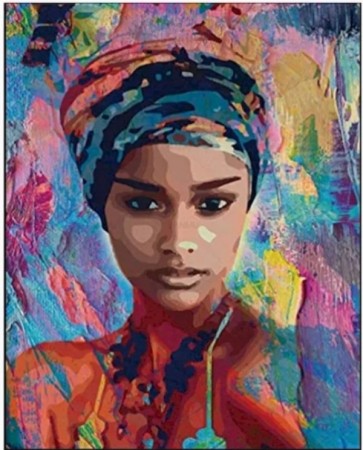 Paint by numbers - Kvinne med hodebekledning 40x50cm