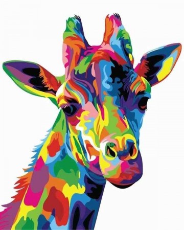 Paint by numbers - Rainbow giraffe 40x50cm