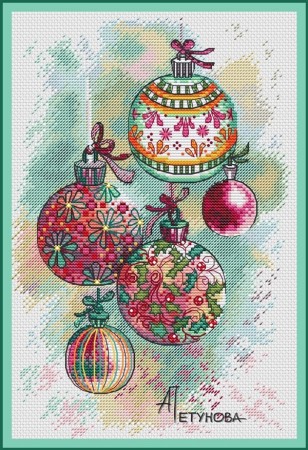 Korssting pakke - Julekuler 24x31cm 18CT