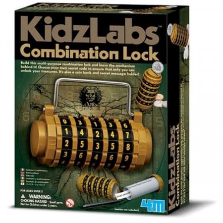 Kombinasjonslås byggesett - Kidzlabs 4M