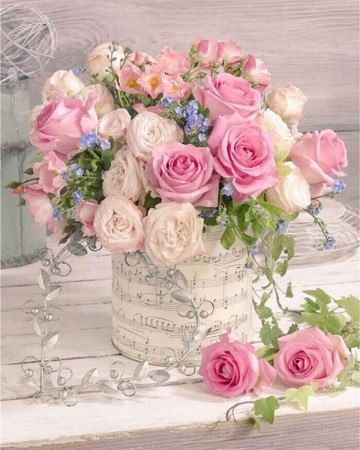 Diamond Painting - Rosa roser 40x50cm