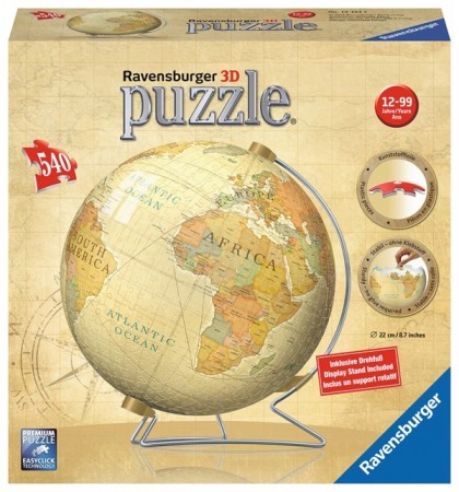 3D Puslespill - Vintage globus med stativ