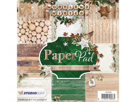 Studiolight Paperpad 36 ark - Woodland Winter Nr. 56 - 15x15 cm